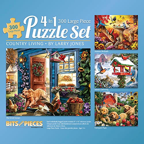 Bits and Pieces 4-in-1 Multipack - 300 Teile Puzzle für Erwachsene - 300 Teile Puzzle Set Bundle von Künstler Larry Jones - 16" x 20" (41cm x 51cm)