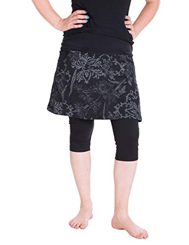 Vishes - Alternative Bekleidung - Damen Mini Rock mit kurzer Hose drunter Schwarz 34