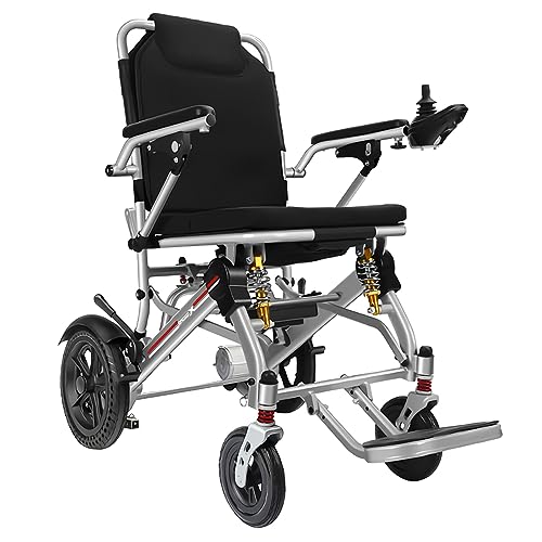 Bueuwe Leicht Rollstuhl Elektrisch Faltbar Elektrorollstuhl, Elektrischer Rollstuhl mit 10A-Lithium-Batterie, Elektrische Rollstühle für ältere und Behinderte Menschen, Belastbarkeit 150kg, 13.8kg