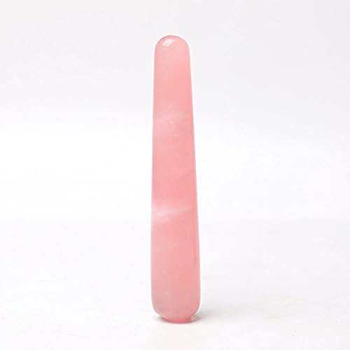 Zauberstab Rosenquarz Massagepunkt Akupunkturtherapie Spitzstab Tretament Gua Sha Schabewerkzeug Kristalldekoration (Color : Rose)