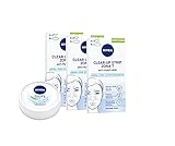 Nivea Clear-Up Strips Zone T Pflaster Mitesser im Pack von 3 x 6 Cerotti, Anti-Make-up-Pflaster, Gesichtsreinigungspflaster mit Soft Mini, 110 g