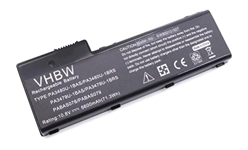 vhbw Akku passend für Toshiba Satellite P100 Series, P100-102, P100-103 Laptop Notebook (Li-Ion, 6600mAh, 10.8V, 71.28Wh, schwarz)