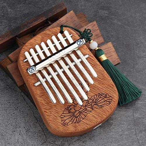 8 Key Mini Kalimba Tragbares Finger-Daumen-Klavier - Naturholz mit Bausatz Musikalisches Zubehör Anhänger Geschenk für Anfänger,B