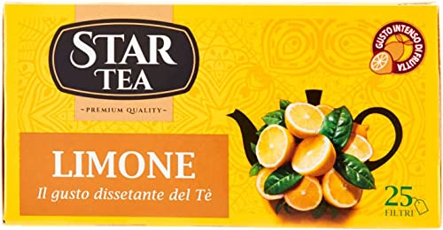 6x Star The Limone tè tea box 25 Teebeutel Zitrone 37,5g Schwarztee