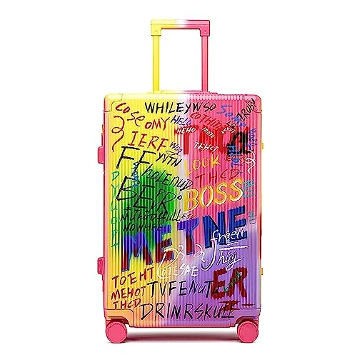 POCHY praktisch Koffer Koffer mit großem Fassungsvermögen, Anti-Fall-Hartschalengepäck, Coole Graffiti-Kunst, Handgepäck, Modetrend-Koffer mit Rollen leicht zu bewegen