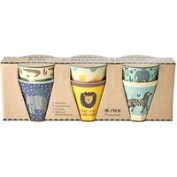 Rice - 6 Pcs Small Melamine Kids Cups -Jungle Print Blue