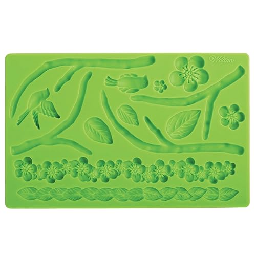 Wilton Fondant & Gum Paste Mold Nature Silikonform, Silikon, grün, 1 x 12 x 26 cm