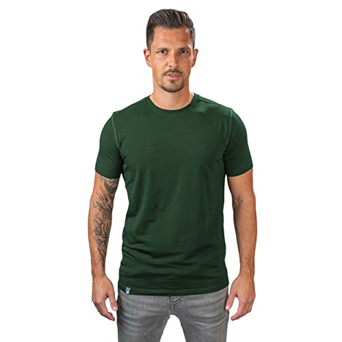 Alpin Loacker Merino T-Shirt Herren - Das Premium Merinowolle Kurzarm Wander Funktionsshirt für Outdoor und Freizeit (grün, XL)