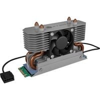 ICY BOX M.2 Kühler mit Lüfter und Heatpipe Kühlkörper für M.2 NVMe & SATA SSD bis 2280, 30 mm Lüfter aktiv, Wärmeleitpad inklusive