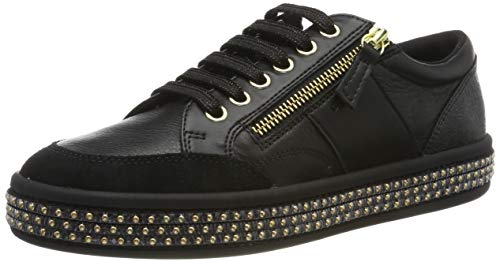 Geox Damen D LEELU' E Sneaker, Schwarz (Black C9999), 39 EU
