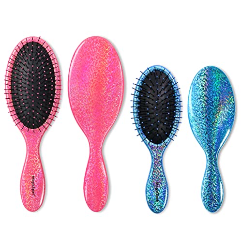 MagicSpell Pro 2 Piece Brush-Set for All Hair Types (Shiny Hot Pink & Blue)