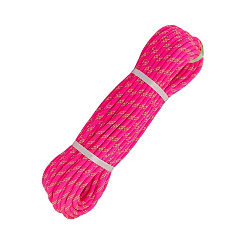 Yimihua Outdoor Seil 10.5mm Statisches Seil Kletterseil，Sicherheitsseil Für Höhenarbeiten Feuerleiter Baumklettern Rettungsausrüstung Wandern（Rosa）(Size:10M)