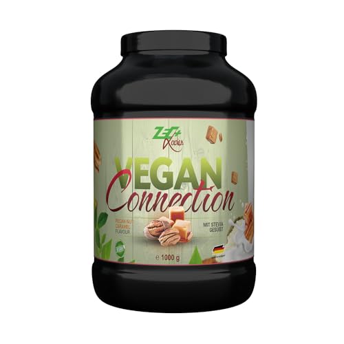 Zec+ Nutrition LADIES Vegan Connection – Pekannuss Karamell, 1000 g veganes Proteinpulver für Frauen als Eiweiß-Shake für Fitness & Sport, enthält Reisprotein und Sojaprotein-Isolat, Made in Germany