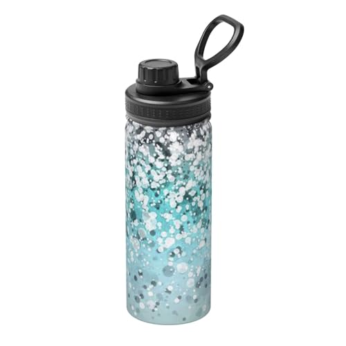 Glittered Blue Background 510.3 g Sport Isolierter Wasserkocher - Vakuumbecher für heiße / kalte Getränke - Edelstahl-Thermoskanne für Reisen