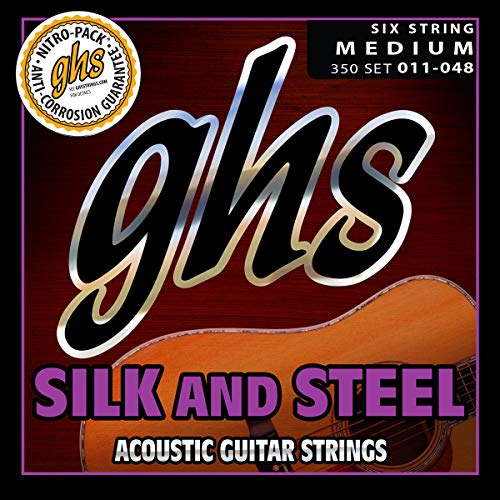 ghs Strings SILK AND STEEL - 350 - ACOUSTIC GUITAR Saiten für Akustik-Gitarre - Silver Plated Copper - Medium: 011-048