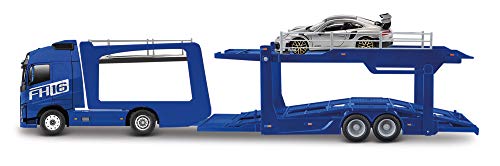 Bburago Spielzeug-Transporter StreetFire Volvo FH16 Autotransporter, inklusive Spielzeugauto