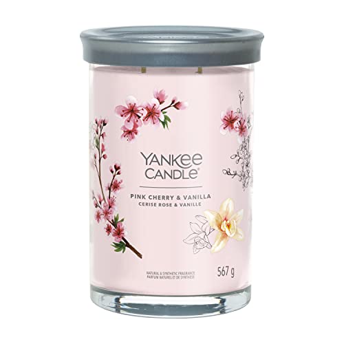 Yankee Candle Signature Duftkerze | große Tumbler-Kerze mit langer Brenndauer „Pink Cherry & Vanilla“ | Soja-Wachs-Mix | Perfekte Geschenke für Frauen