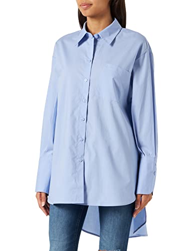 Sisley Women's 5FUALQ037 Shirt, Light Blue 32Y, S