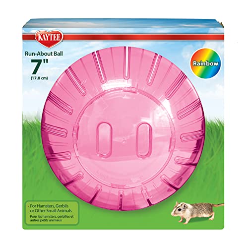 Kaytee Run-About-Ball, Gymnastikball und Spielzeug für Hamster, Rennmäuse und andere kleine Tiere, 17,8 cm Durchmesser, Farbe kann variieren