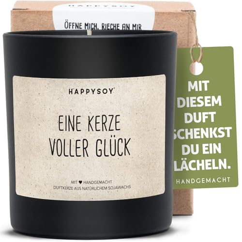 Kerze mit Glück Duftkerze im Glas mit Spruch aus 100% natürlich handgemacht nachhaltig persönlich Geschenk liebevolle Geschenkidee beste Freundin Freund Dankeschön