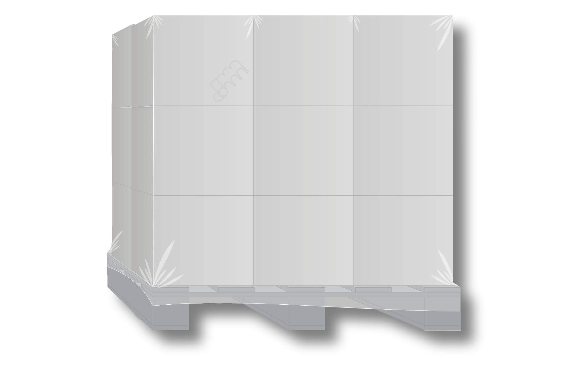 20 x PROFI Schrumpfhauben/Abdeckhauben für Paletten, Gitterboxen bis 1,25m Höhe - Extrem stabil (1250 + 850 x 1800 mm (125 my), Schwarz)