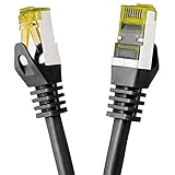BIGtec 30m Netzwerkkabel Patchkabel CAT.7 Ethernet LAN DSL Patch Kabel Gigabit schwarz (2X RJ-45 Anschluß, doppelt geschirmt,SFTP) 30 Meter