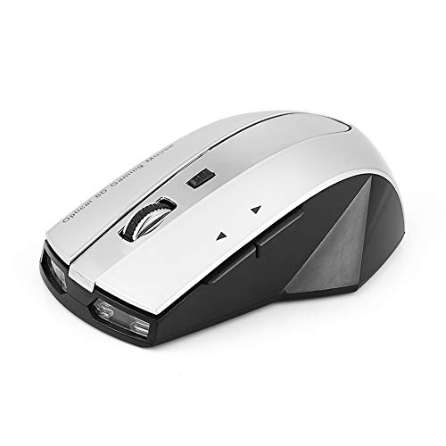CCYLEZ Drahtlose Maus, 2,4 GHz wiederaufladbare drahtlose optische Maus-Spielemäuse mit Ladestation 3-Port USB Hub, Plug and Play(Grau)