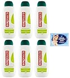 6er-Pack Borotalco Rivitalizzante Bagnodoccia Bergamotto e Tè Verde,Duschgel mit Bergamotte und Grüner Tee,450ml + 1er-Pack Kostenlos FELCE AZZURRA Talkumpuder, 100g-Beutel