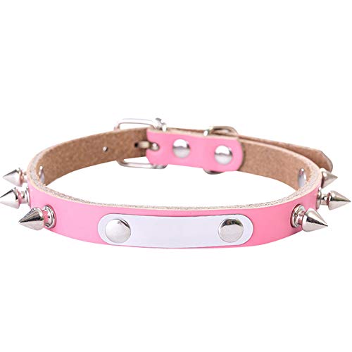 GUOCU 10 Stücke verstellbares Nylon-Hundehalsband mit weicher Polsterung für Welpenhunde,Pink (10 Stücke),L