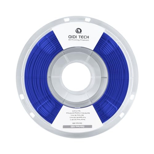 QIDI TECH Geruchloses ABS Filament 1.75mm, 3D Drucker Filament, 1 KG Spule (2.2lbs), 3D Druck Filament für die meisten FDM 3D Drucker, Blau