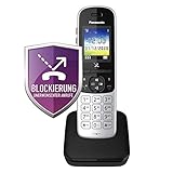 Panasonic KX-TGH723GS Schnurloses Telefon analog Babyphone, Anrufbeantworter, Freisprechen Schwarz/Silber