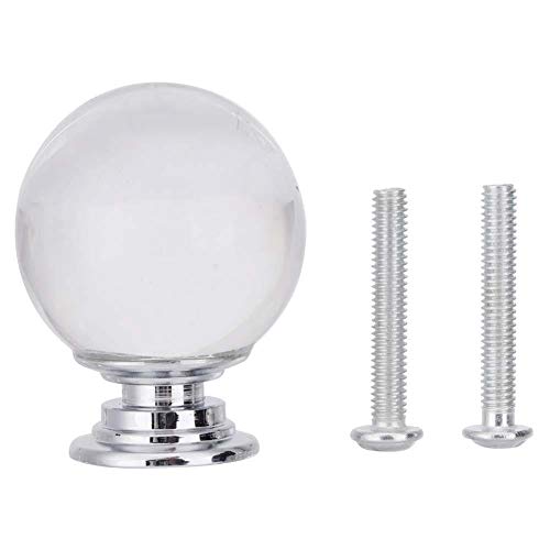 GONNELY Glaskugelgriffe - 10 Stück Transparente Kristallkugelknöpfe Möbelgriffe mit Schrauben für Schubladenschrank Kleiderschrank Kleiderschrank Badezimmer