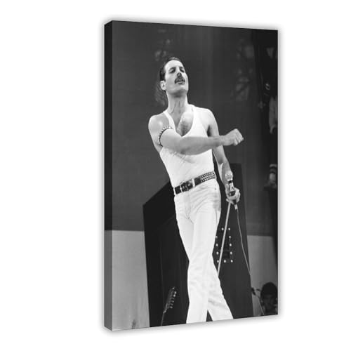 DESHVA Sänger – Freddie Mercury Vintage Poster Leinwand Poster Wandkunst Dekor Druck Bild Gemälde für Wohnzimmer Schlafzimmer Dekoration Rahmenstil 30 x 45 cm