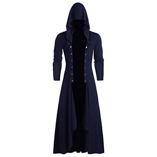 PPangUDing Kapuzenpullover Herren Vintage Gothic Steampunk Viktorianischen Mittelalter Cosplay Kostüm Frack Jacke, Persönlichkeit Männer Einreiher Mode Outdoor Winddichte Outwear