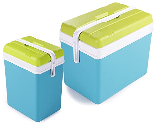 Ondis24 Kühlbox Promotion Blau/Grün Kühltasche für Camping und Picknick aus Kunststoff (15 + 35 Liter)