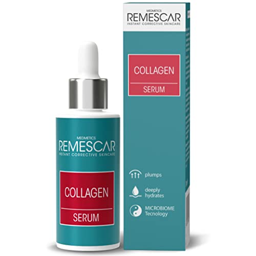 Remescar Kollagenserum für das Gesicht 30 ML - Hydrolysiertes Kollagen - Gesichtsserum mit Hyaluronsäure - Feuchtigkeitsspendend, Anti-Aging - Mikrobiom-Technologie - für alle Hauttypen geeignet