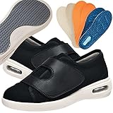 Schuhe Für Geschwollene Füße Orthopädische Diabetiker Schuhe Herren Damen Senioren Turnschuhe Freizeitschuhe Reha Schuhe Für Geschwollene Füße,Blacka,41 EU