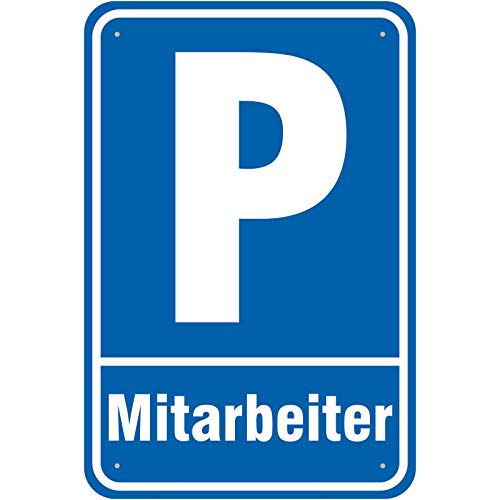 Schild Parkplatz/Parken Mitarbeiter aus Aluminium-Verbundmaterial 3mm stark 40 x 60 cm