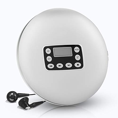 Garsent Tragbarer CD Player, Disc Player mit Kopfhörern Und Netzteil Mini Home Audio MP3 Musik Player CD-R/CD-RW für den Innen- und Außenbereich.