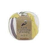 Organic Cotton Bio Baumwolle GOTS Katia Fair Cotton Mariner color 204, 200g Baumwollgarn, Sommerwolle mit maritimem Farbverlauf zum Stricken oder Häkeln