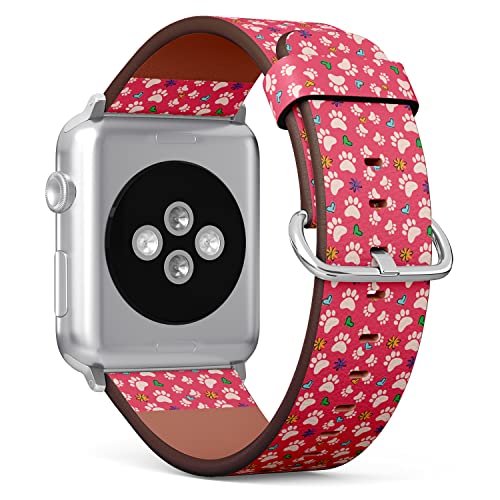 IKIKI-TECH Kompatibel mit Apple Watch-Armband, 38 mm, 40 mm, 41 mm (Pfoten-Blumenmuster), veganes Ersatzarmband für iWatch Serie 8, 7, 6, 5, 4, 3, 2, 1 Ultra SE