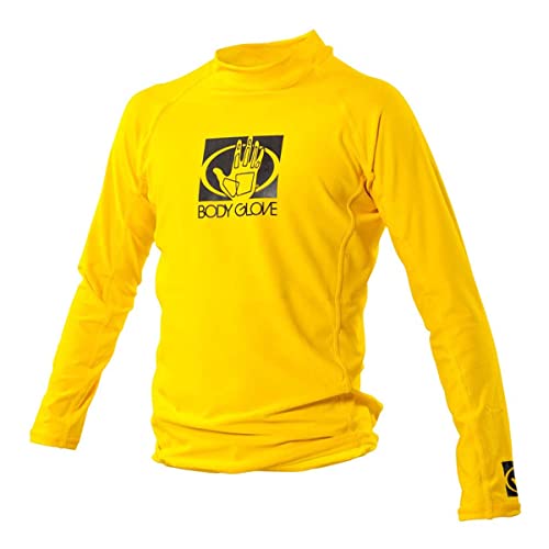 Body Glove Damen Basic Junior Langarm, Lycra Rashguard Rash Guard Shirt, gelb, 8