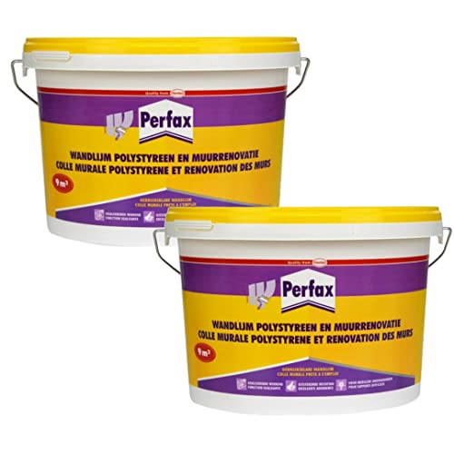 Perfax Weiß Leim, Gebrauchsfertig mit sehr hoher Haftfestigkeit, zum verkleben aller absorbierbaren Oberflächen, zum vorbereiten zum tapezieren oder streichen strukturierter Oberflächen, 2x 4,5kg
