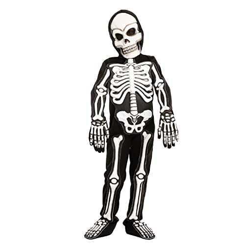 Spooktacular Creations Fierce 3D Skeleton Costume Set for Kids Halloween Dress Up, Role-Play, Carnival Cosplay (Medium ( 8- 10 yrs))