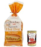 6x Mulino Bianco Mini Hot Dog Brot, Packung mit 325g, Jede Packung enthält 6 Hot Dog Buns + Italian Gourmet Polpa di Pomodoro 400g Dose