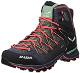 Salewa WS Mountain Trainer Lite Mid Gore-TEX Damen Trekking- & Wanderstiefel, Grün (Feld Green/Fluo Coral), 40.5 EU