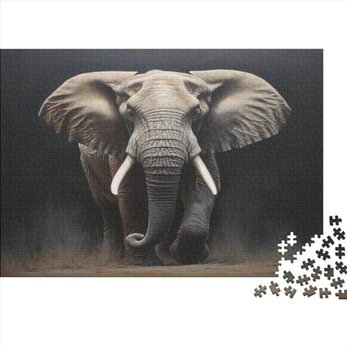 Elefant Puzzles Für Erwachsene Wilde Tiere 1000 Stück Lernspiel Hölzern Geschenk Präzise Verkettung Für Geschenke Für Erwachsene 1000pcs (75x50cm)