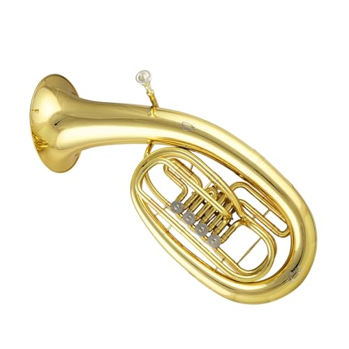 Professionelles Euphonium Messinglack-Gold-Euphonium-Blechblasinstrument, Euphonium Mit Vier Flachen Tasten Und Aufbewahrungsbox