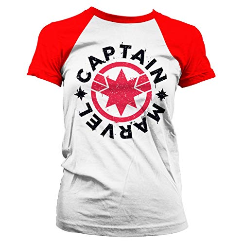 Marvel Girlie T-Shirt Captain Marvel Round Shield (M)