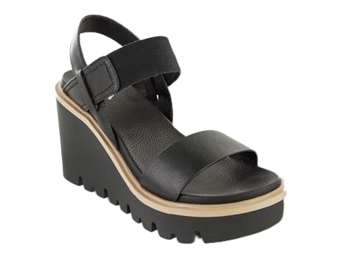 MIA Ciji Damen-Sandalen mit Keilabsatz, Schwarz, 37.5 EU